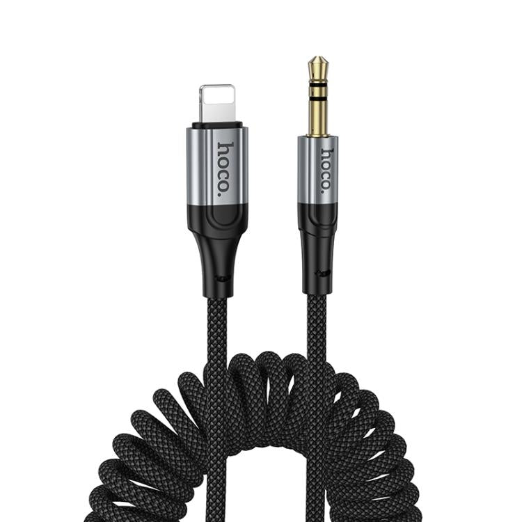 Cable Auxiliar 3.5 a Lightning Hoco Upa33a Cordel 1m Negro