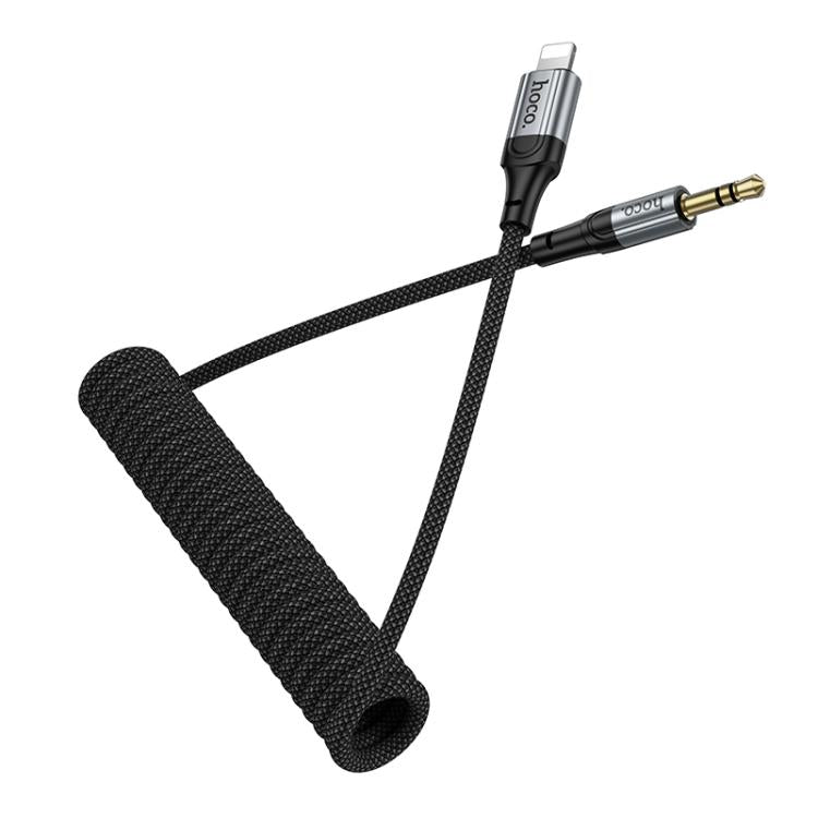 Cable Auxiliar 3.5 a Lightning Hoco Upa33a Cordel 1m Negro – imagen 3