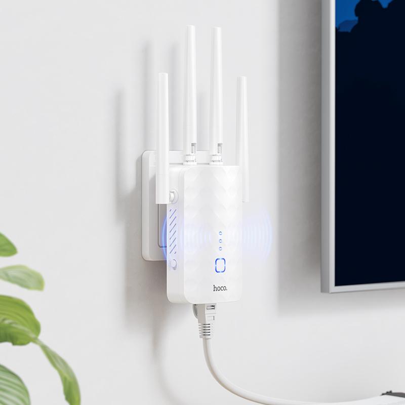 Repetidor Wifi 4 Hoco Hi35 300Mbps Blanco – imagen 3