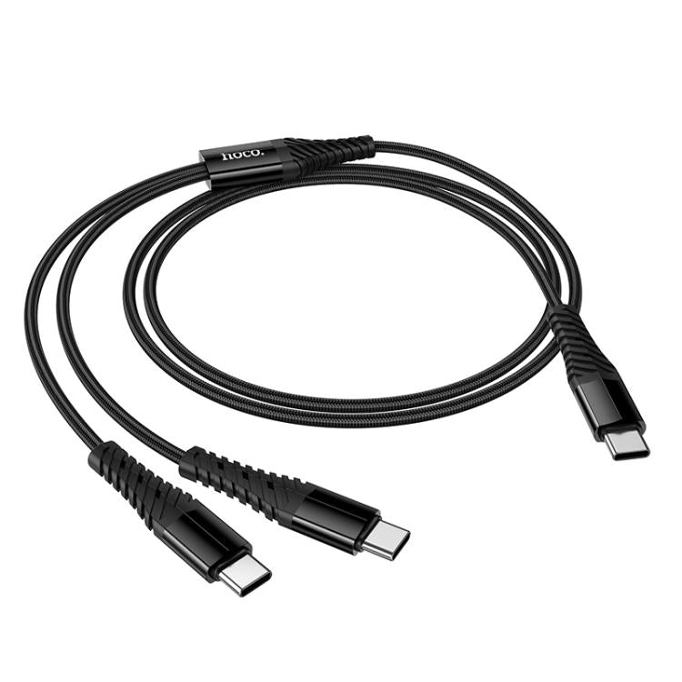 Cable Tipo C a Tipo C 2 En 1 Hoco X123 Negro