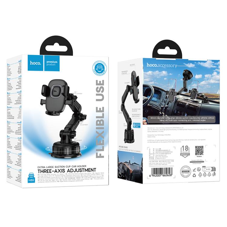 Soporte De Auto Tablero Parabrisas Hoco H89 Negro – imagen 3