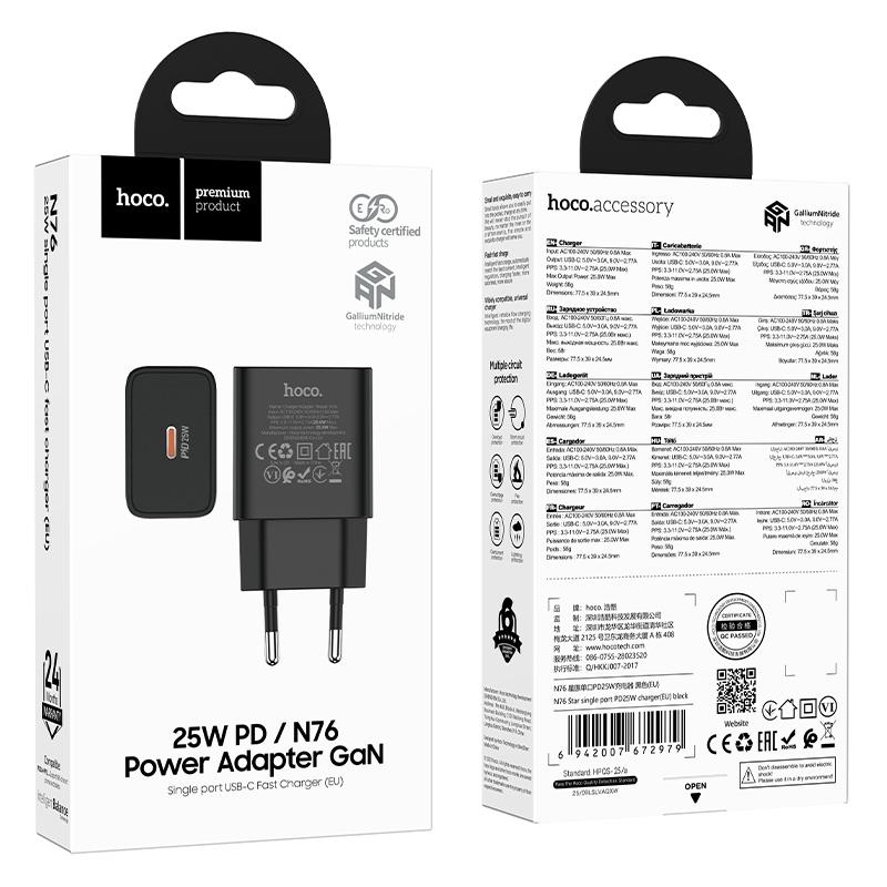 Cargador Carga Rapida Hoco N76 25w Negro – imagen 2