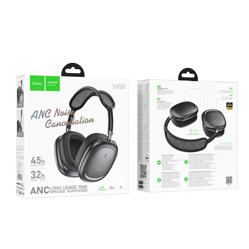 Audífonos Bluetooth Headset Hoco W68 Anc Negro – imagen 3