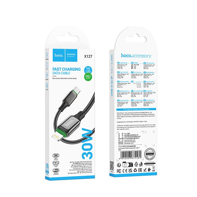 Cable Tipo C Para Lightning Hoco X127 Negro – imagen 2
