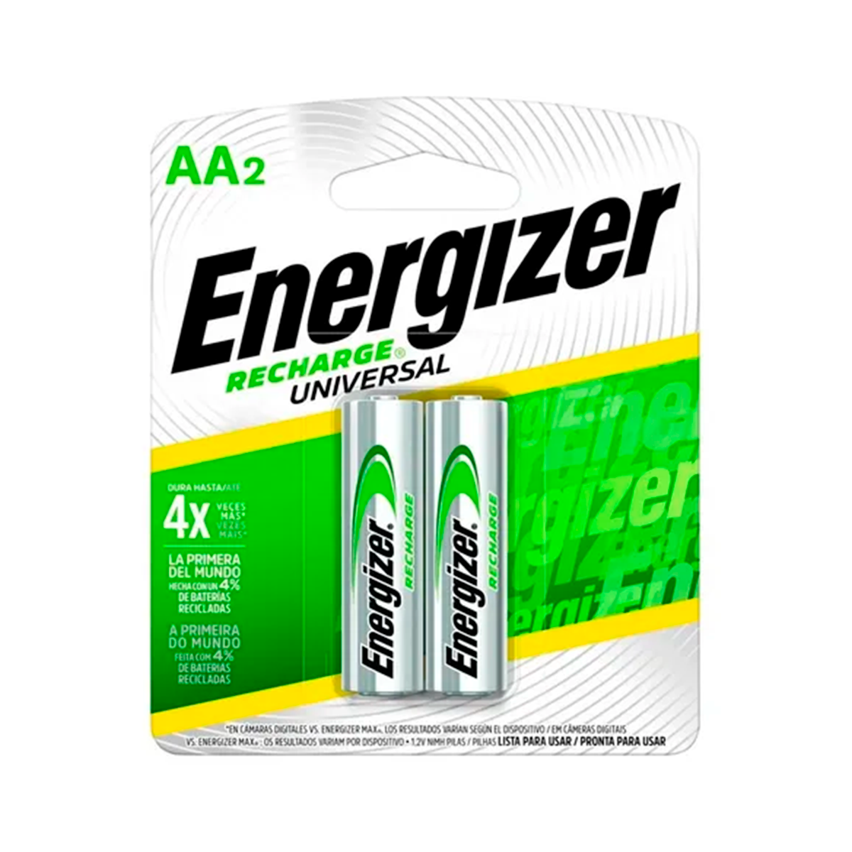 Pilas Recargables Energizer Tamaño AA 2 Unidades