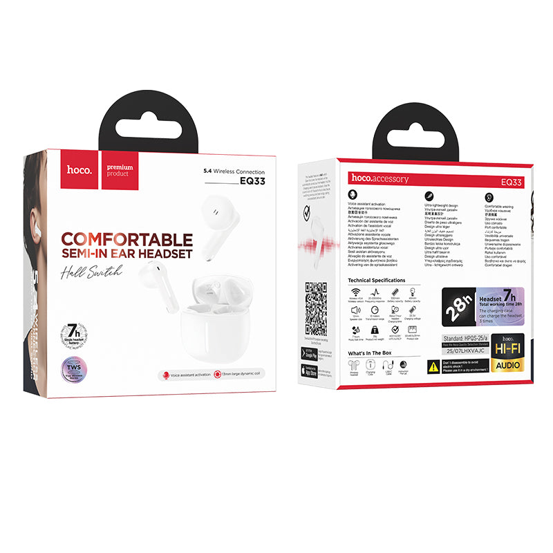 Audífonos Bluetooth In Ear Hoco Eq33 Tws Blanco – imagen 2