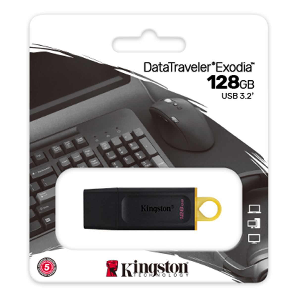 Pendrive Kingston Exodia 128 Gb Usb 3.2 Datatraveler Negro – imagen 2
