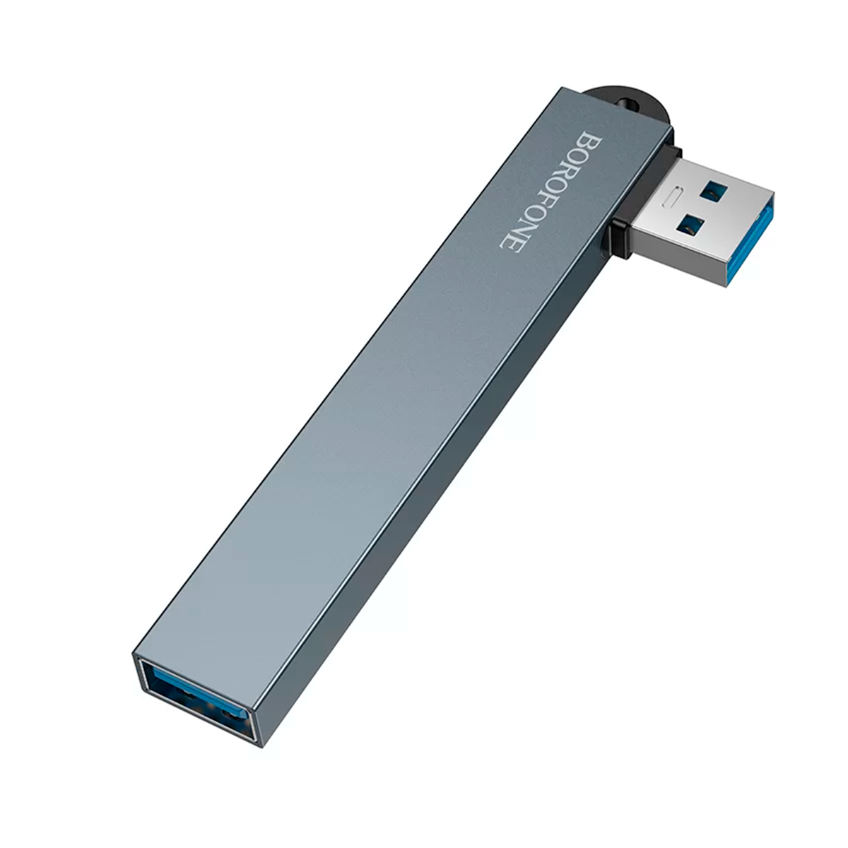 Adaptador Hub Borofone Fh1 4 En 1 Usb 4 Usb Gris