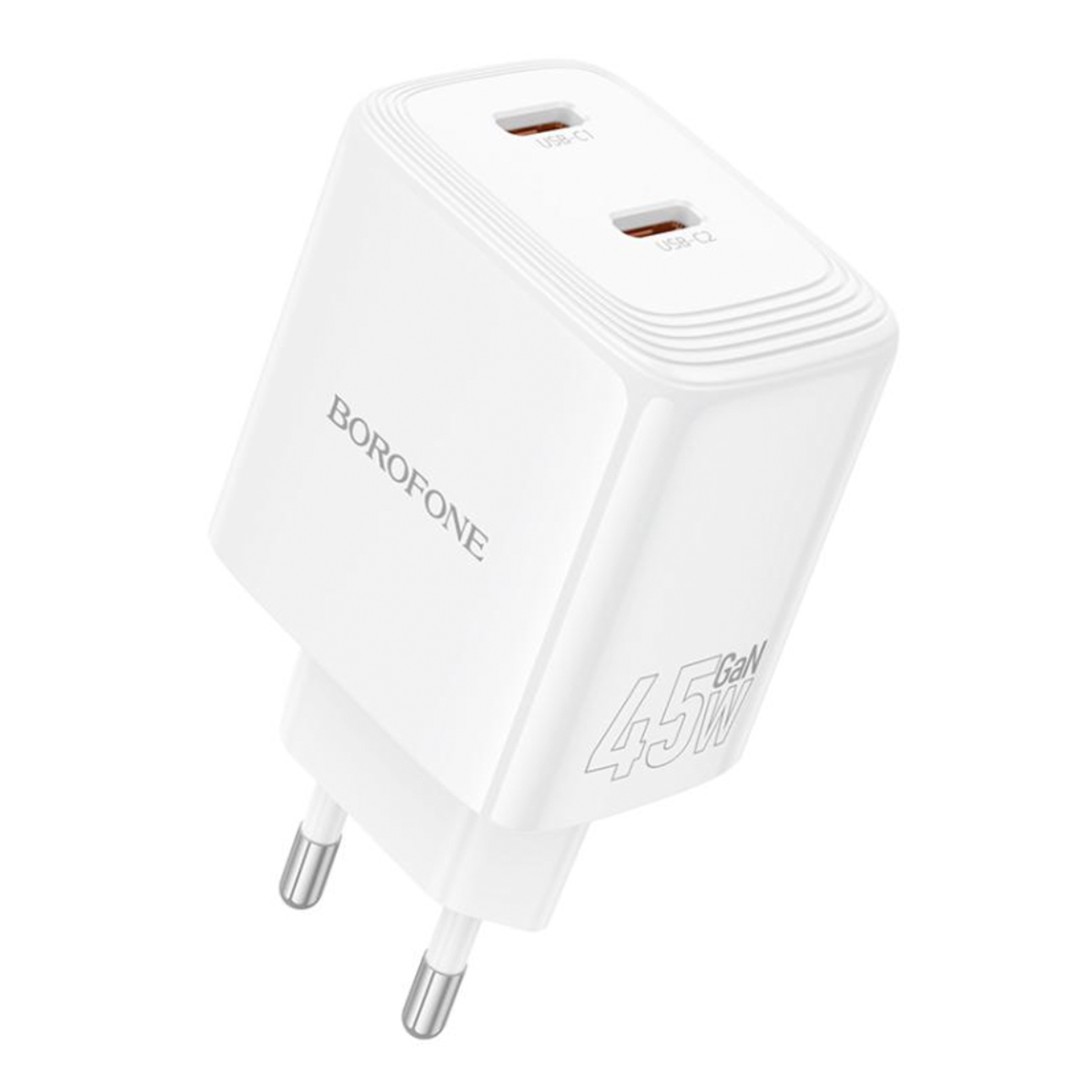 Cargador Carga Rapida Borofone Bn31 Gan 45w Dual Tipo C Blanco
