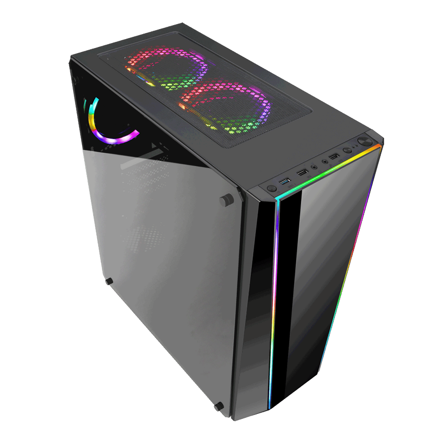 Gabinete Gamer Redragon Tailgate Gc-702 Con Ventiladores Rgb Negro – imagen 4