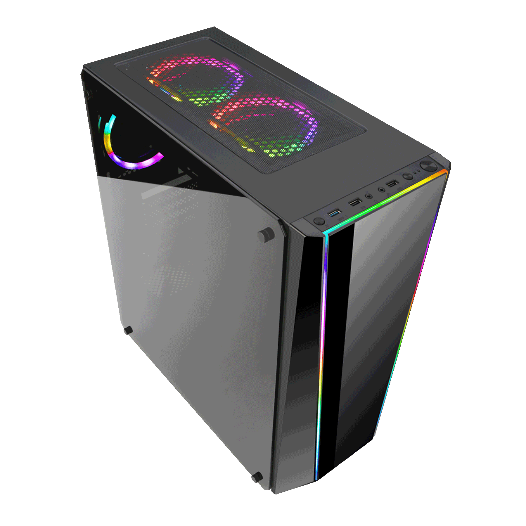 Gabinete Gamer Redragon Tailgate Gc-702 Con Ventiladores Rgb Negro – imagen 4