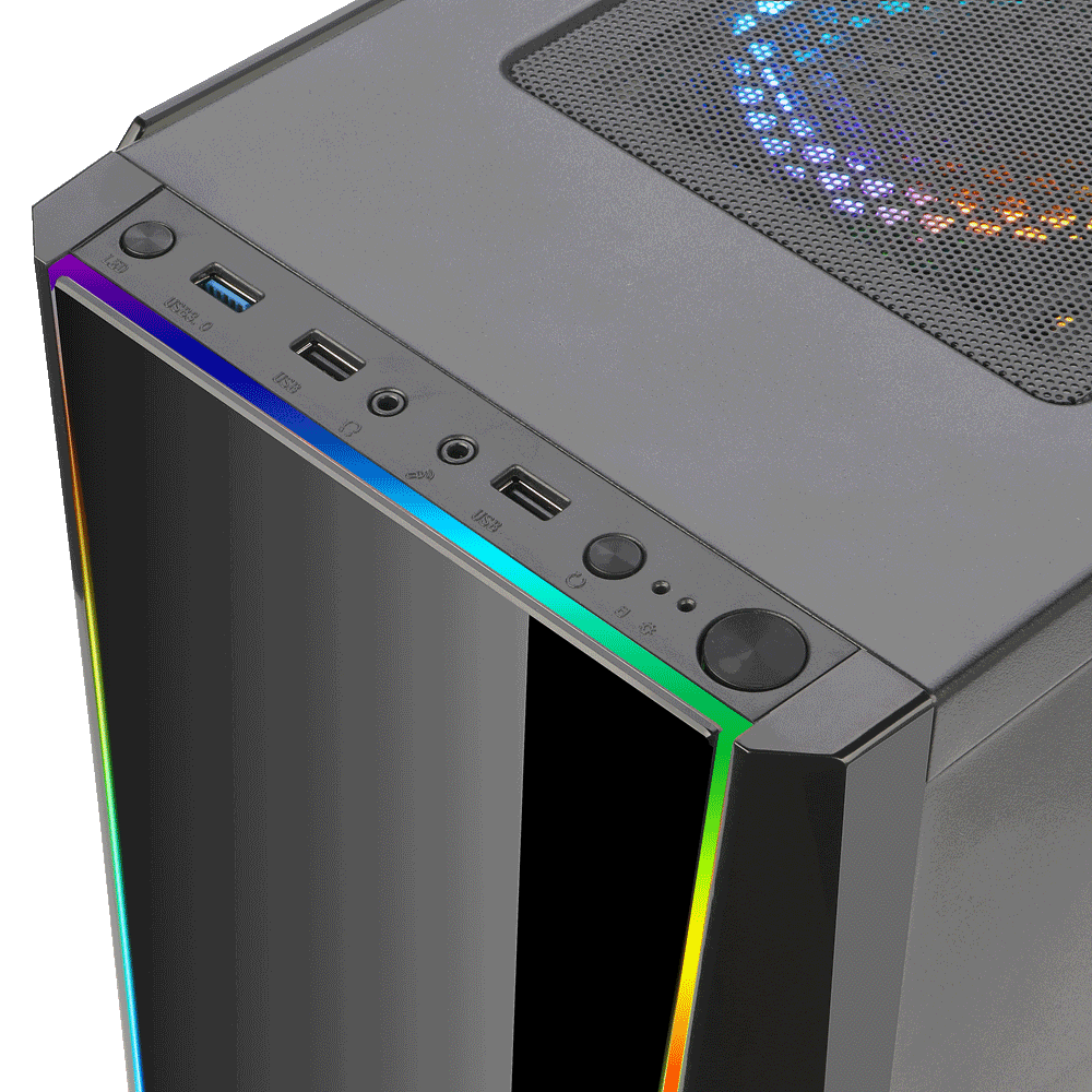 Gabinete Gamer Redragon Tailgate Gc-702 Con Ventiladores Rgb Negro – imagen 3