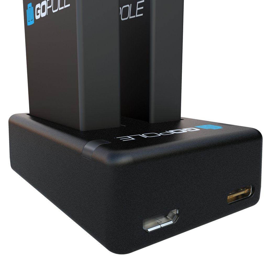 Cargador de batería dual + 2 baterías Gopro Hero 5 6 7 Black – imagen 3