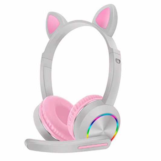 Audífonos Headset Bluetooth Led Akz-k23 Negro Gris