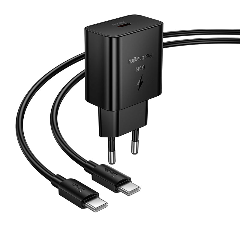 Cargador Carga Rapida Hoco N76 25w + Cable Tipo C Negro – imagen 2