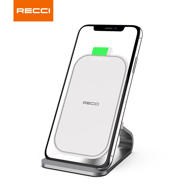 Cargador Inalámbrico Portatil 2 en 1 Con Soporte Recci Rcw-06 10w Blanco – imagen 2