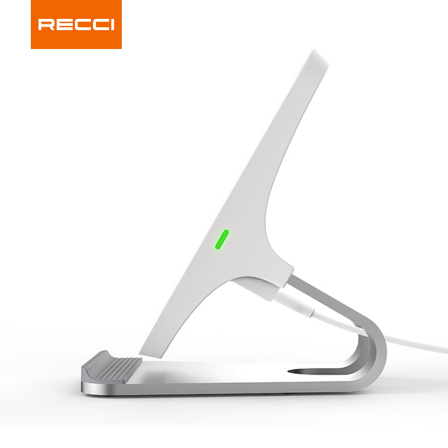 Cargador Inalámbrico Portatil 2 en 1 Con Soporte Recci Rcw-06 10w Blanco – imagen 5