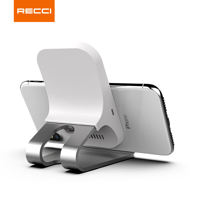 Cargador Inalámbrico Portatil 2 en 1 Con Soporte Recci Rcw-06 10w Blanco – imagen 4