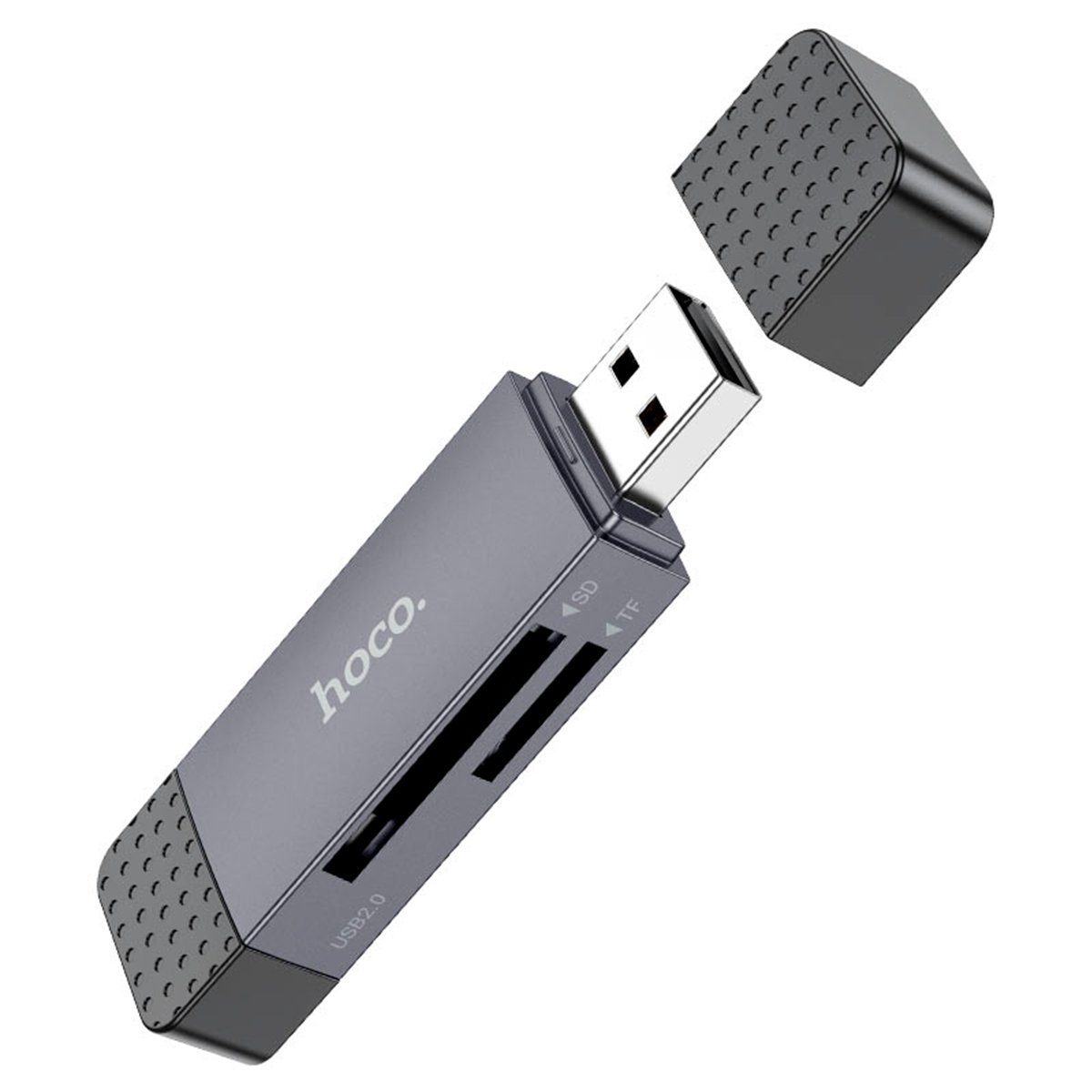 Lector de Tarjetas Usb Tipo C SD + TF Hoco Hb45 2.0 Gris