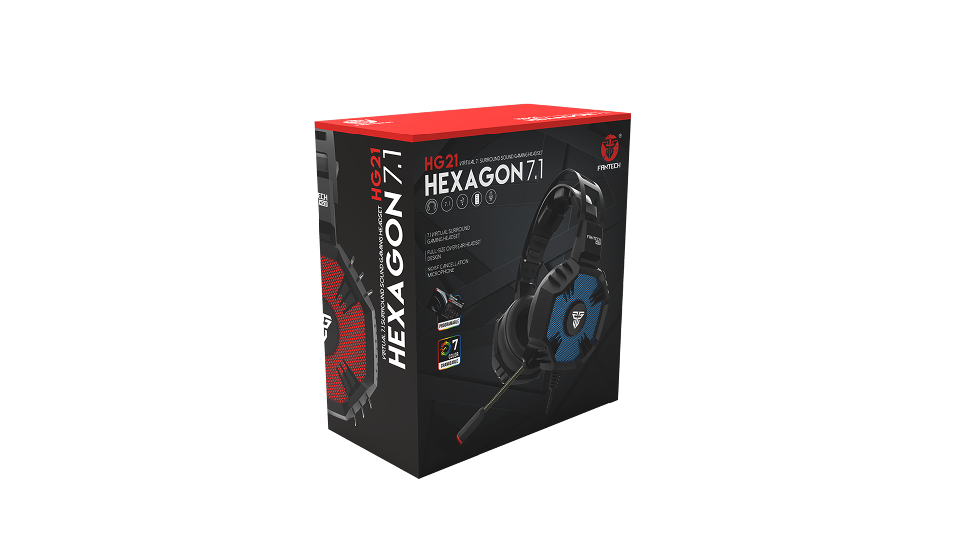Audifono Gamer Fantech Hg21 Hexagon Rgb 7.1 Pc Ps4 Negro – imagen 2
