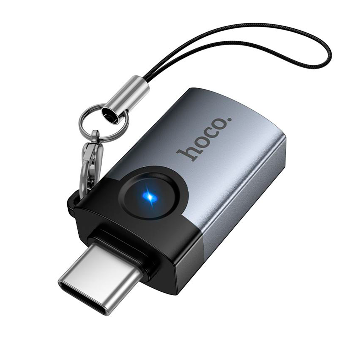 Adaptador Otg Mini Usb a Tipo C Hoco Ua46c Gris