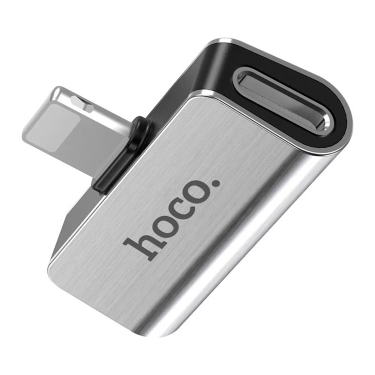 Adaptador Dual 2 en 1 Hoco Ls24 Para Lightning Gris