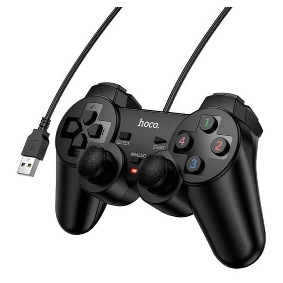 Control Joystick Con Cable Hoco Ga2 Para Pc y Ps3 Negro
