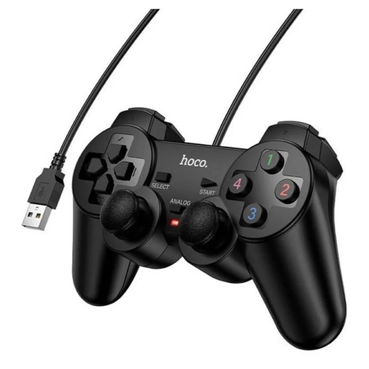 Control Joystick Con Cable Hoco Ga2 Para Pc y Ps3 Negro