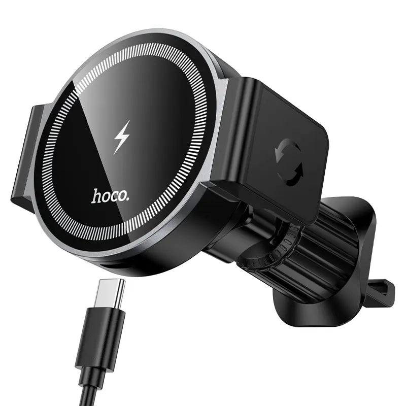 Soporte De Auto Rejilla de Aire Carga Inalambrica Hoco Hw35 Negro – imagen 2