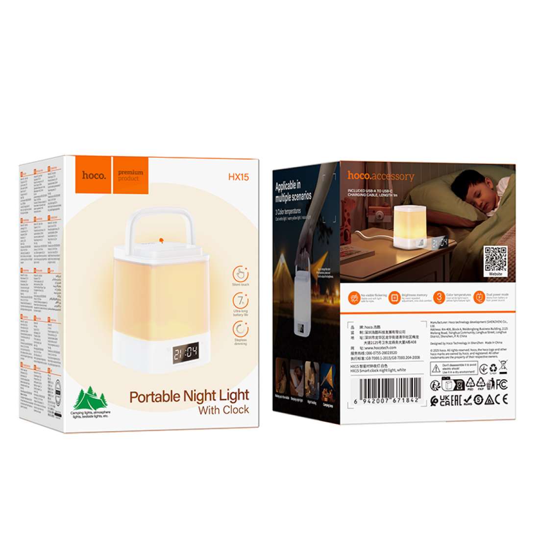Lampara Portatil Recargable Hoco Hx15 Blanco – imagen 3