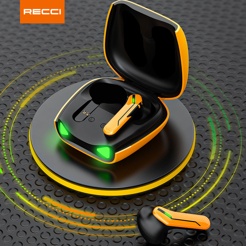 Audifonos Gamer Bluetooth Recci Rep-w28 Hornet Hi-fi Led Amarillo – imagen 2