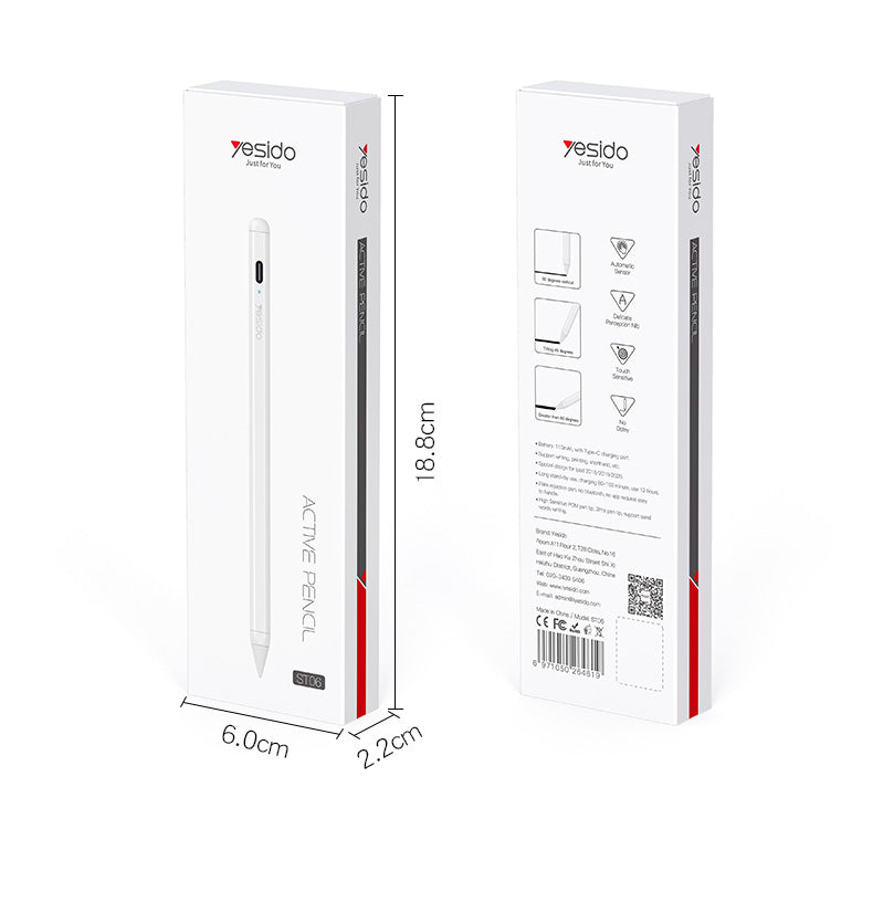 Lápiz Pencil Yesido ST06 Para Ipad Mini Ipad Pro Ipad Air Blanco – imagen 2