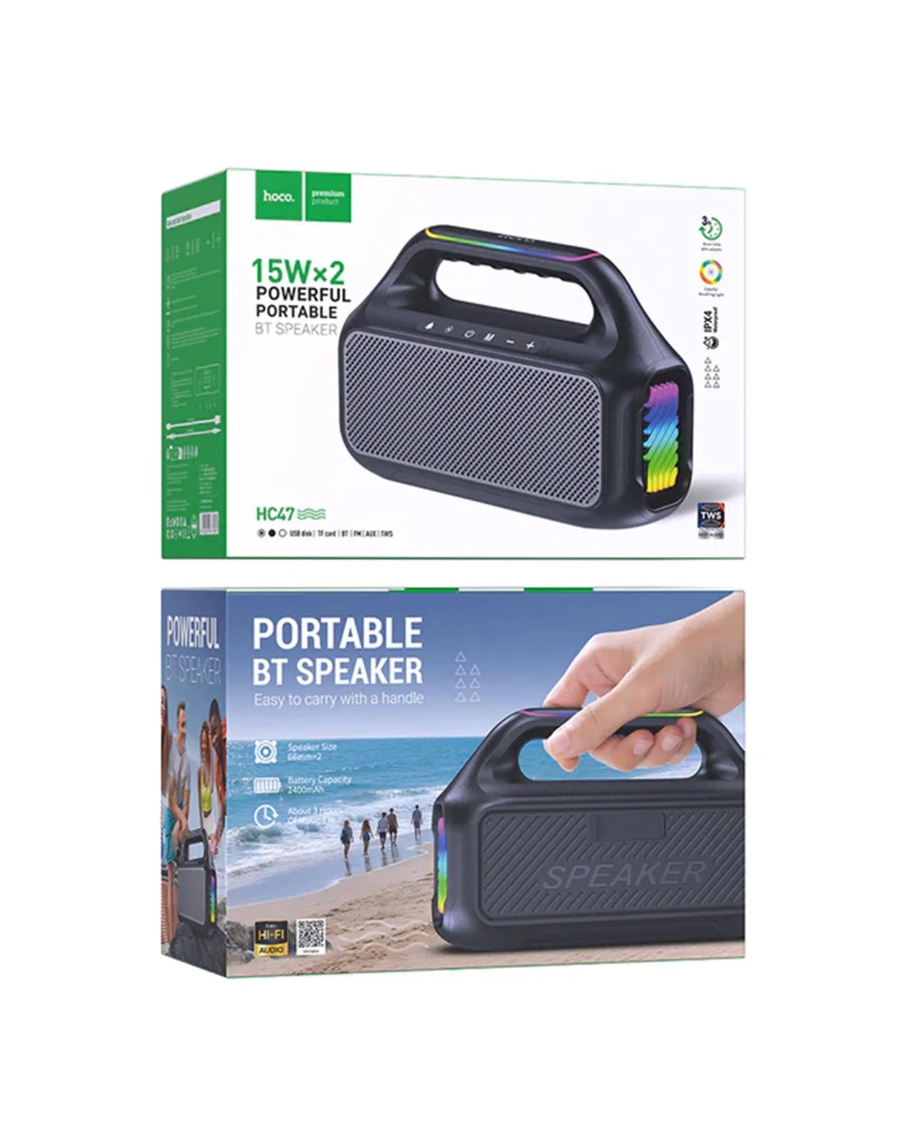 Parlante Bluetooth Hoco Hc47 30w Tws Usb Aux Fm Negro – imagen 2