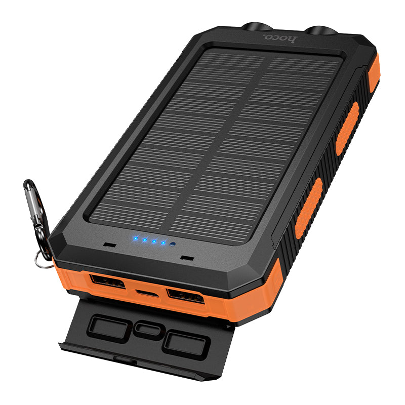 Powerbank Solar Hoco J164 8000 Mah Doble Linterna Led Negro – imagen 3