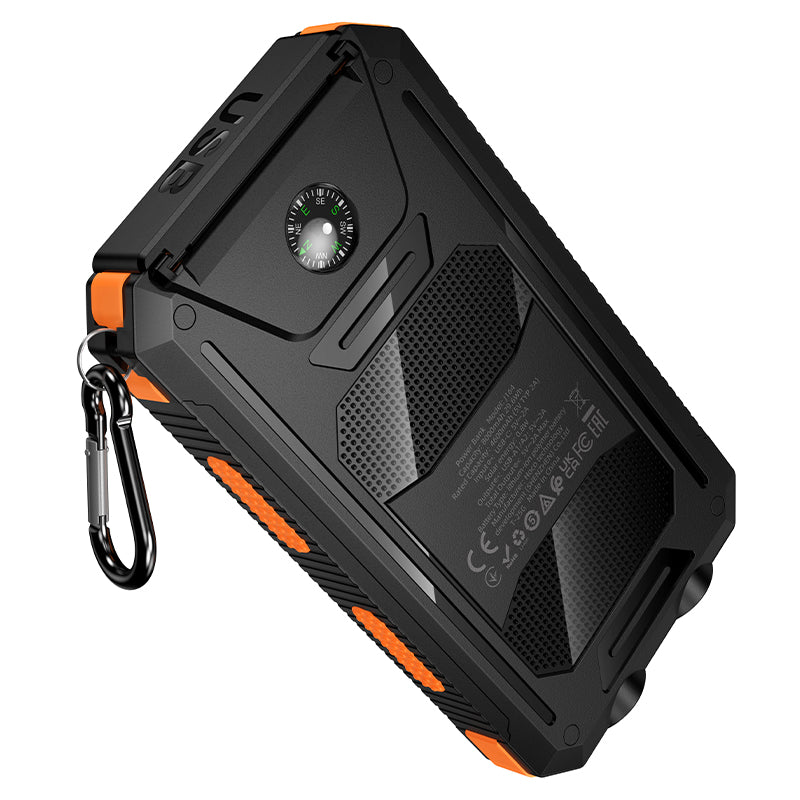 Powerbank Solar Hoco J164 8000 Mah Doble Linterna Led Negro – imagen 4