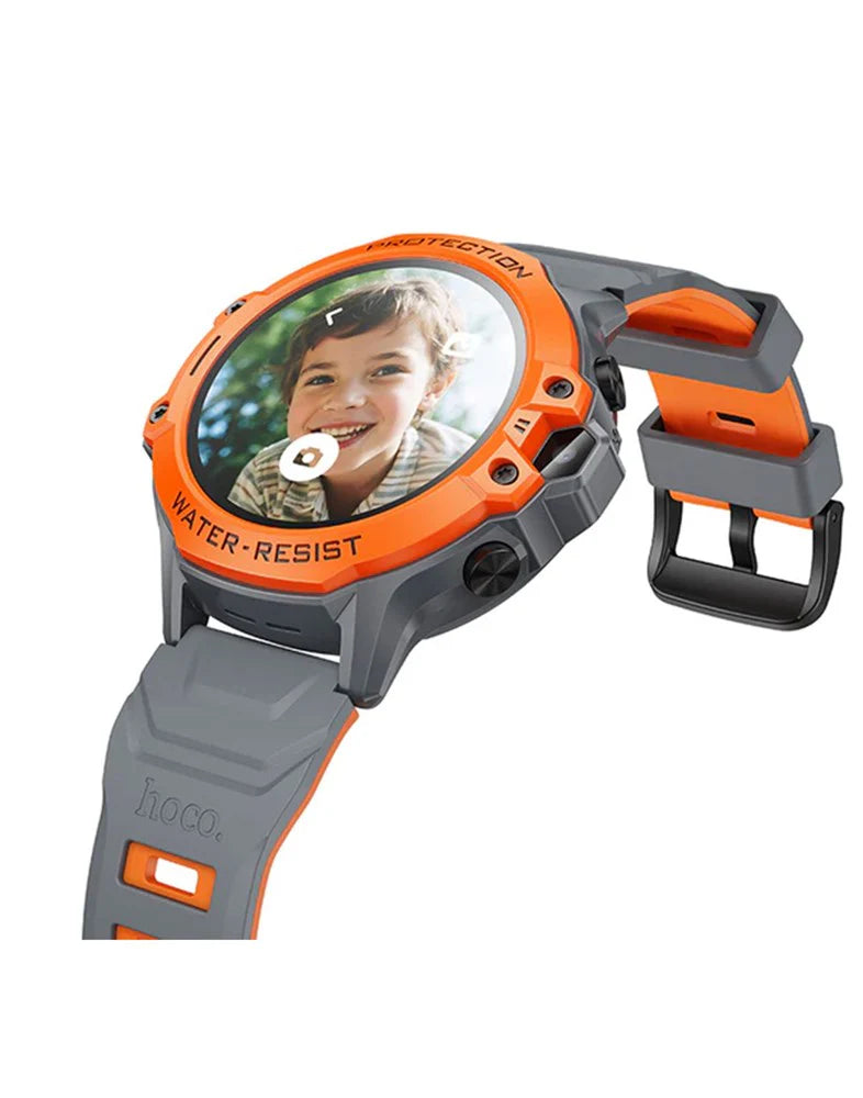 Reloj Smartwatch Para Niños Camara Sos Gps Hoco Y107 4g Naranjo – imagen 3