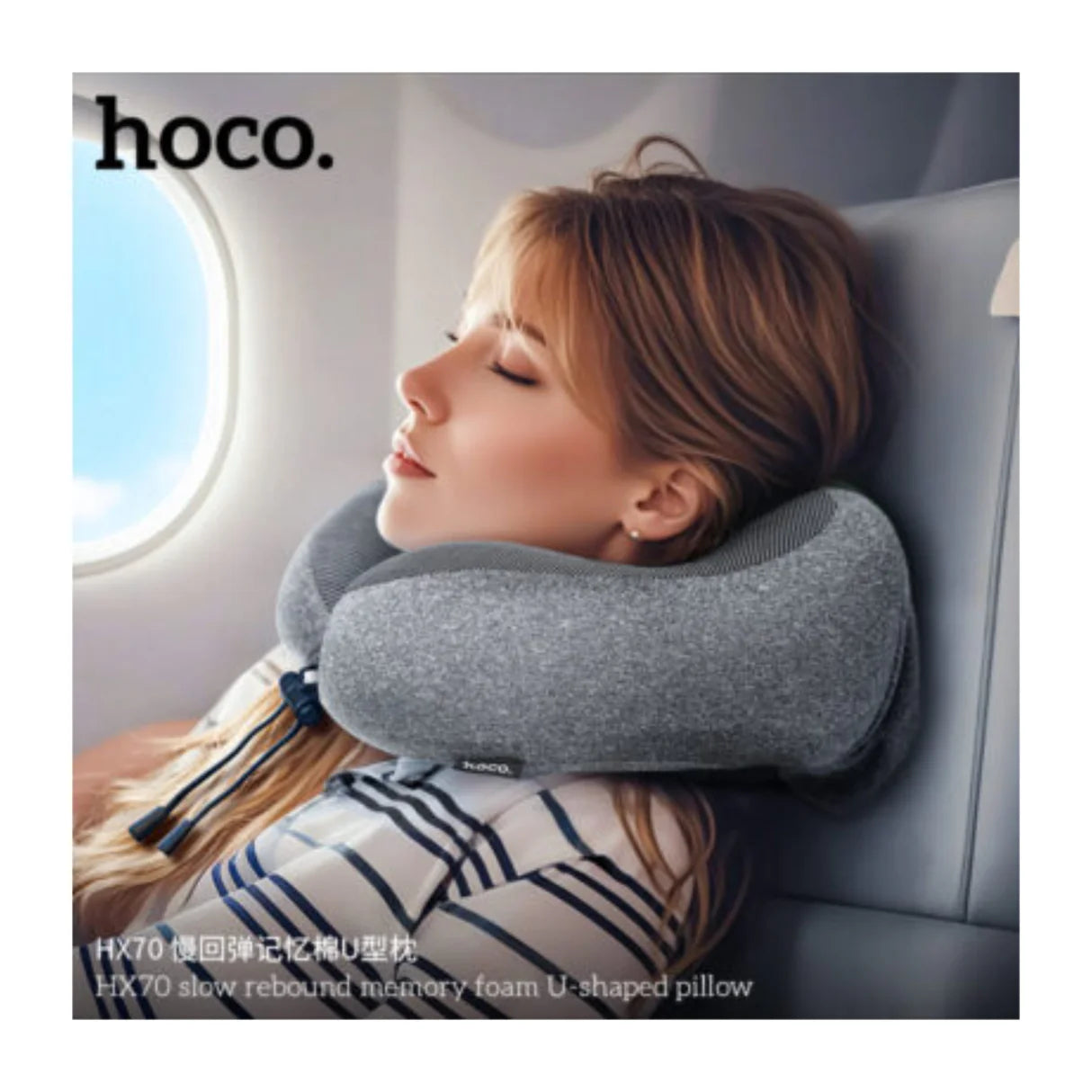 Almohada Cojin de Cuello Hoco Hx70 Memory Foam Gris – imagen 4