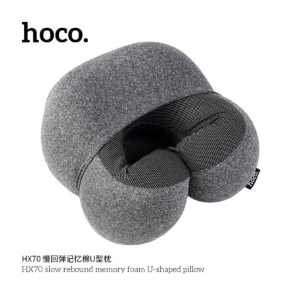 Almohada Cojin de Cuello Hoco Hx70 Memory Foam Gris – imagen 3