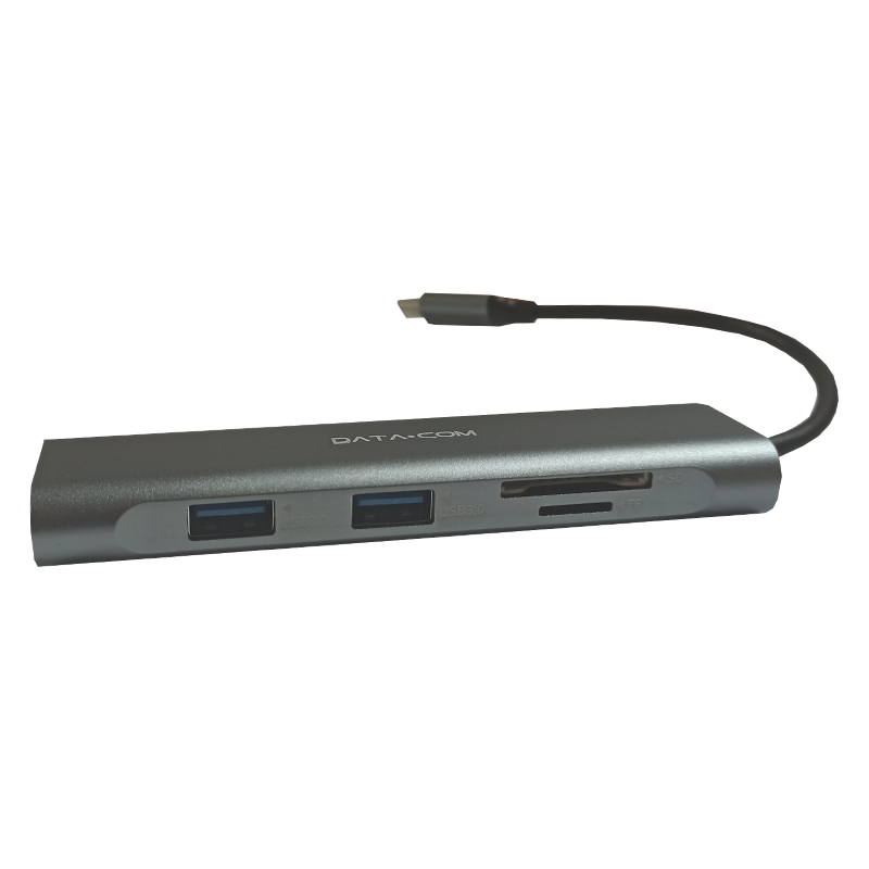 Adaptador Usb-C A Hub Usb 3.0 x 3 Lector Tarjetas Datacom – imagen 3