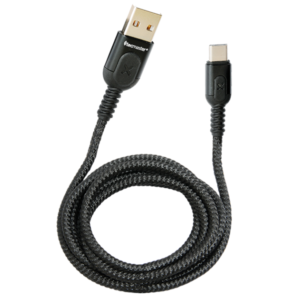 Cable Tipo C Reforzado 3.1a Luz Rgb Tecmaster Negro