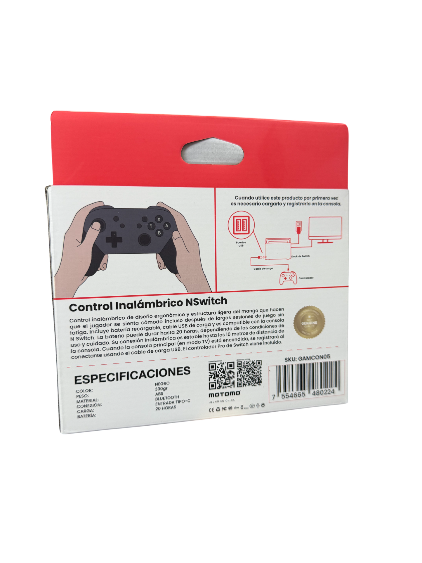 Control Joystick Inalambrico Motomo Compatible Para Nintendo Switch Negro – imagen 2