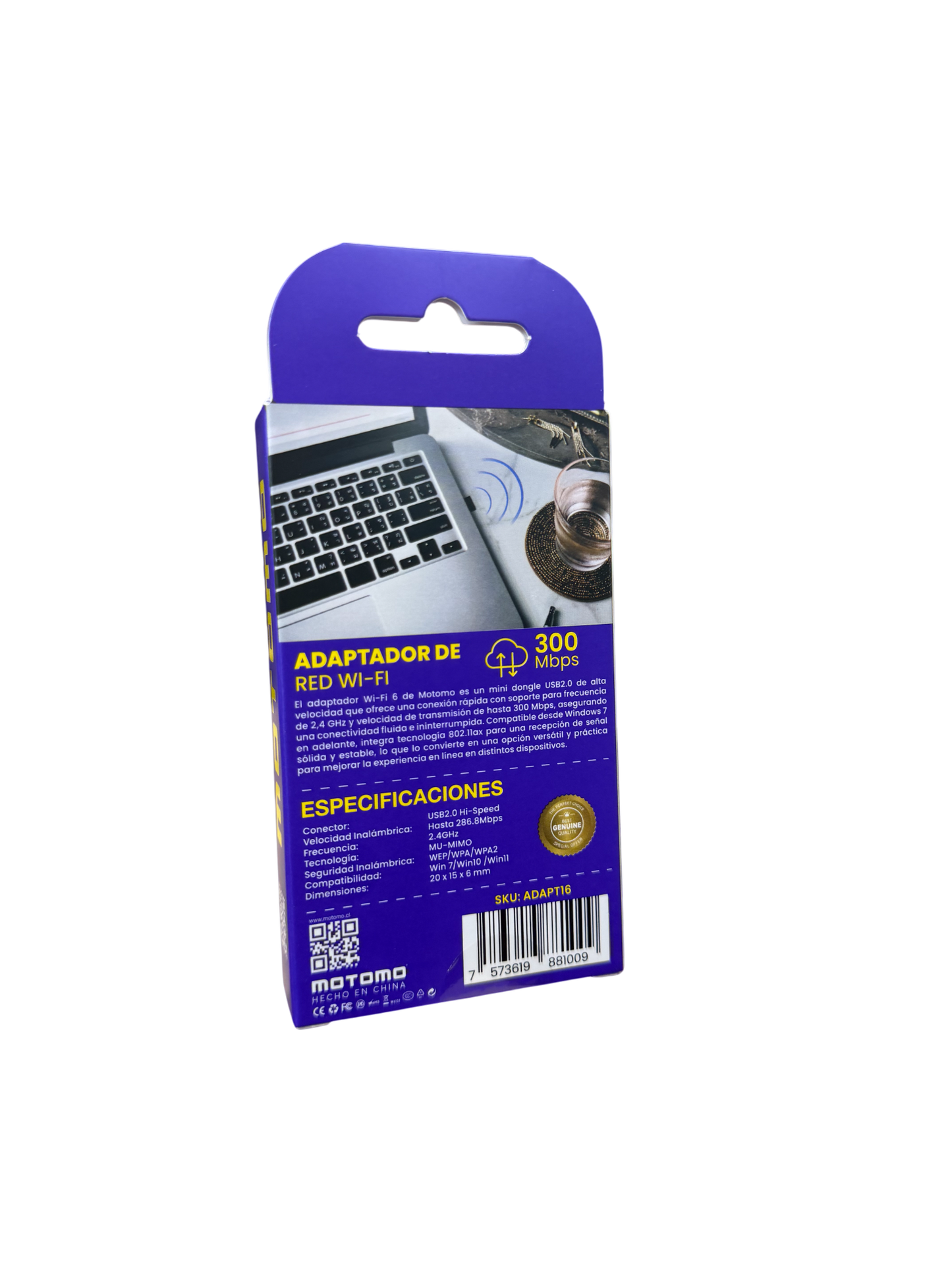 Adaptador Usb Wifi Motomo 300mbps Negro – imagen 3