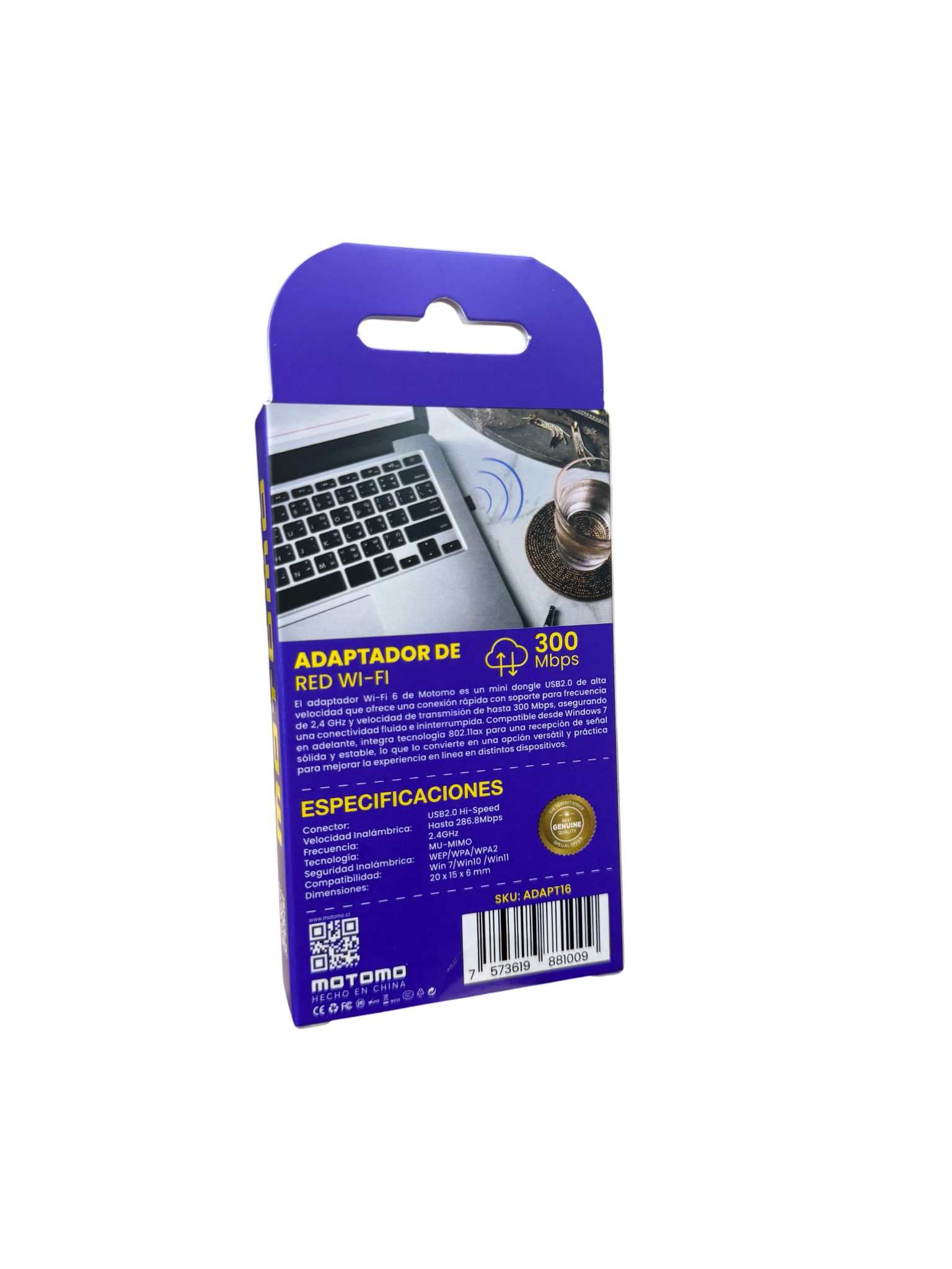Adaptador Usb Wifi Motomo 300mbps Negro – imagen 3