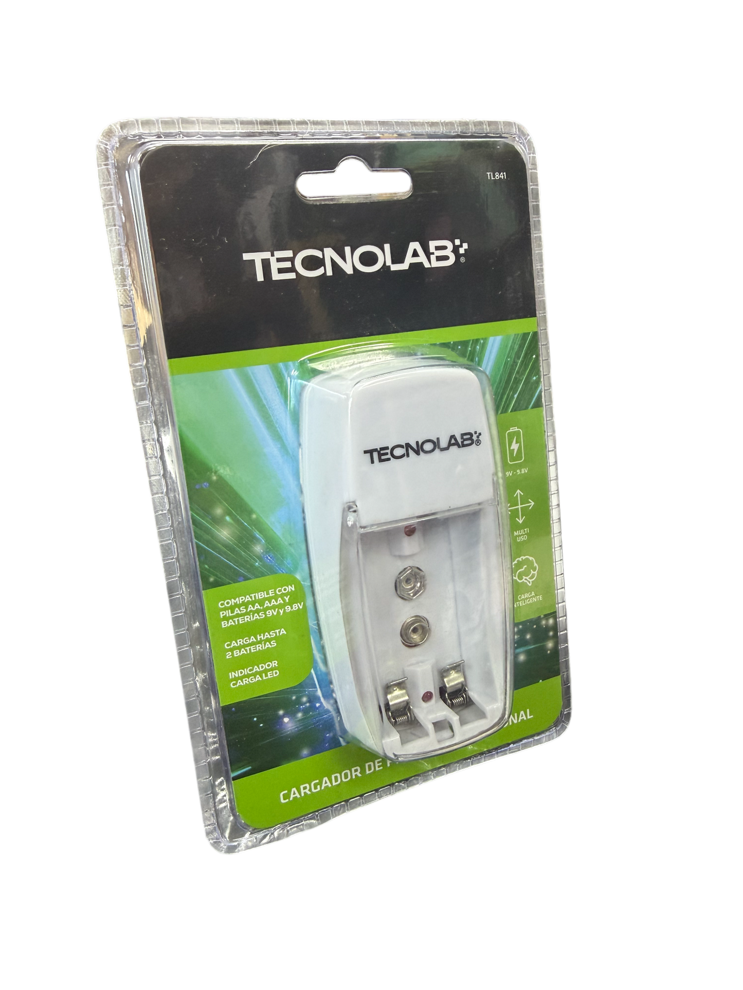 Cargador De Pilas Tecnolab Tl841 Aa y aaa 9v Blanco