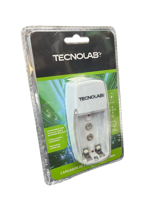 Cargador De Pilas Tecnolab Tl841 Aa y aaa 9v Blanco