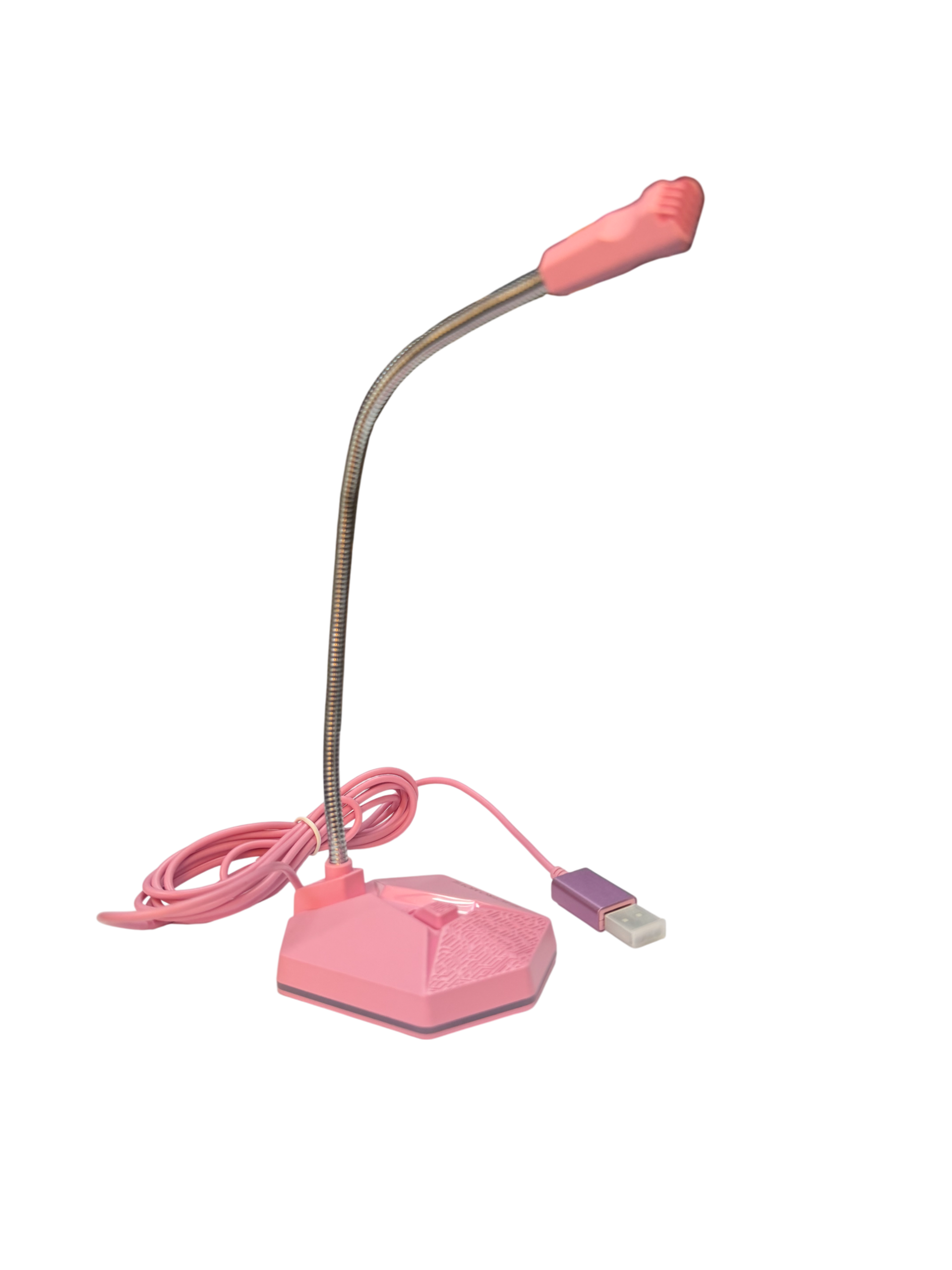 Micrófono Gamer Condensador Omnidireccional Usb Rgb Rosado