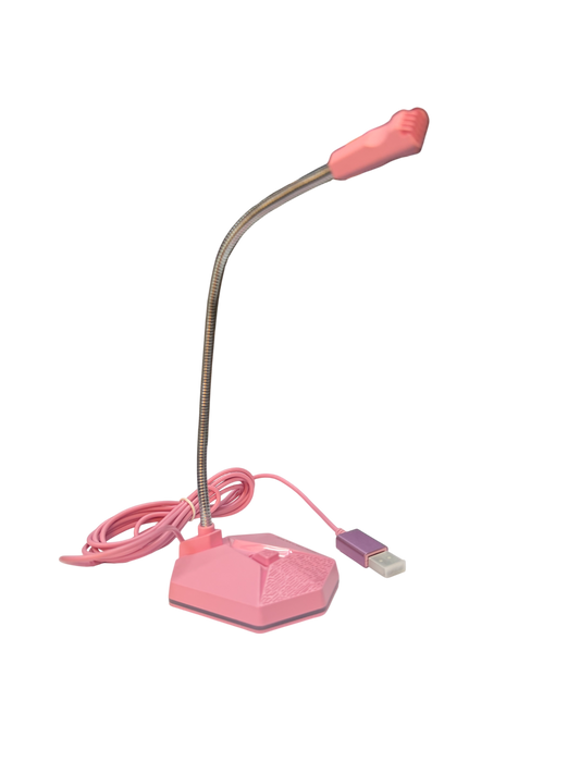 Micrófono Gamer Condensador Omnidireccional Usb Rgb Rosado
