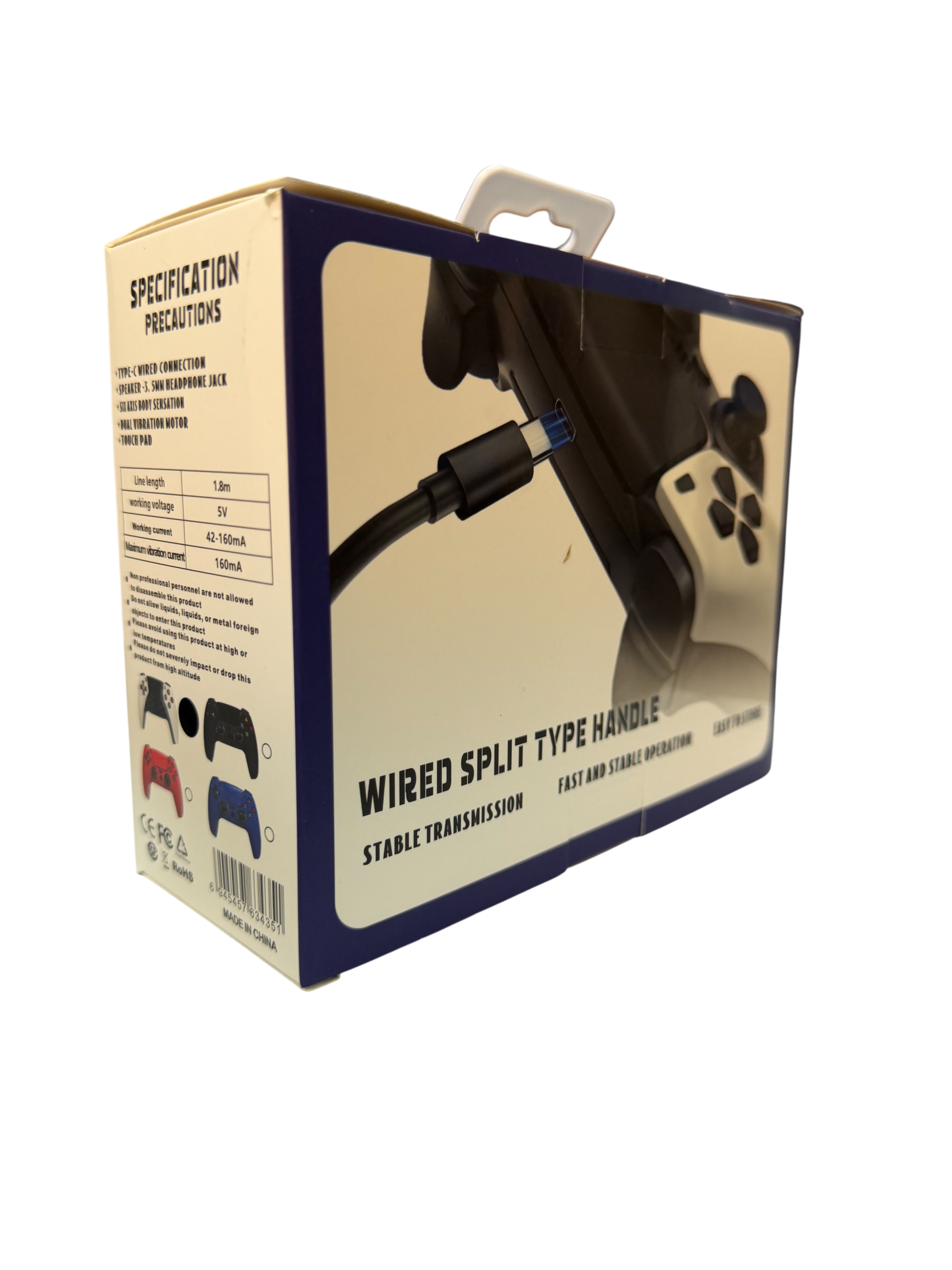 Control Joystick Con Cable Compatible Para PS5 Blanco – imagen 2