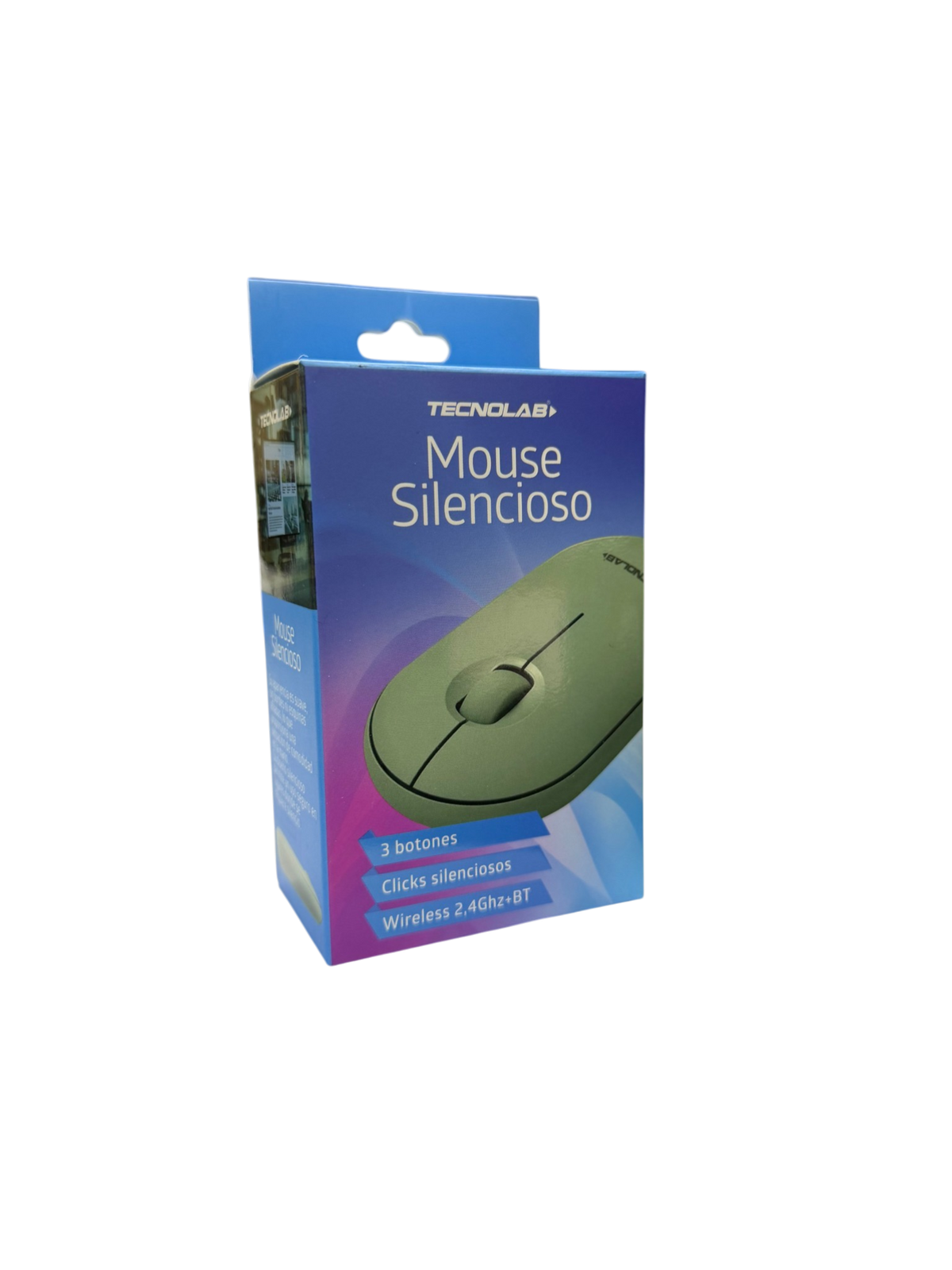 Mouse Silencioso Dual 1000 Dpi Tecnolab Tl779 Verde – imagen 2