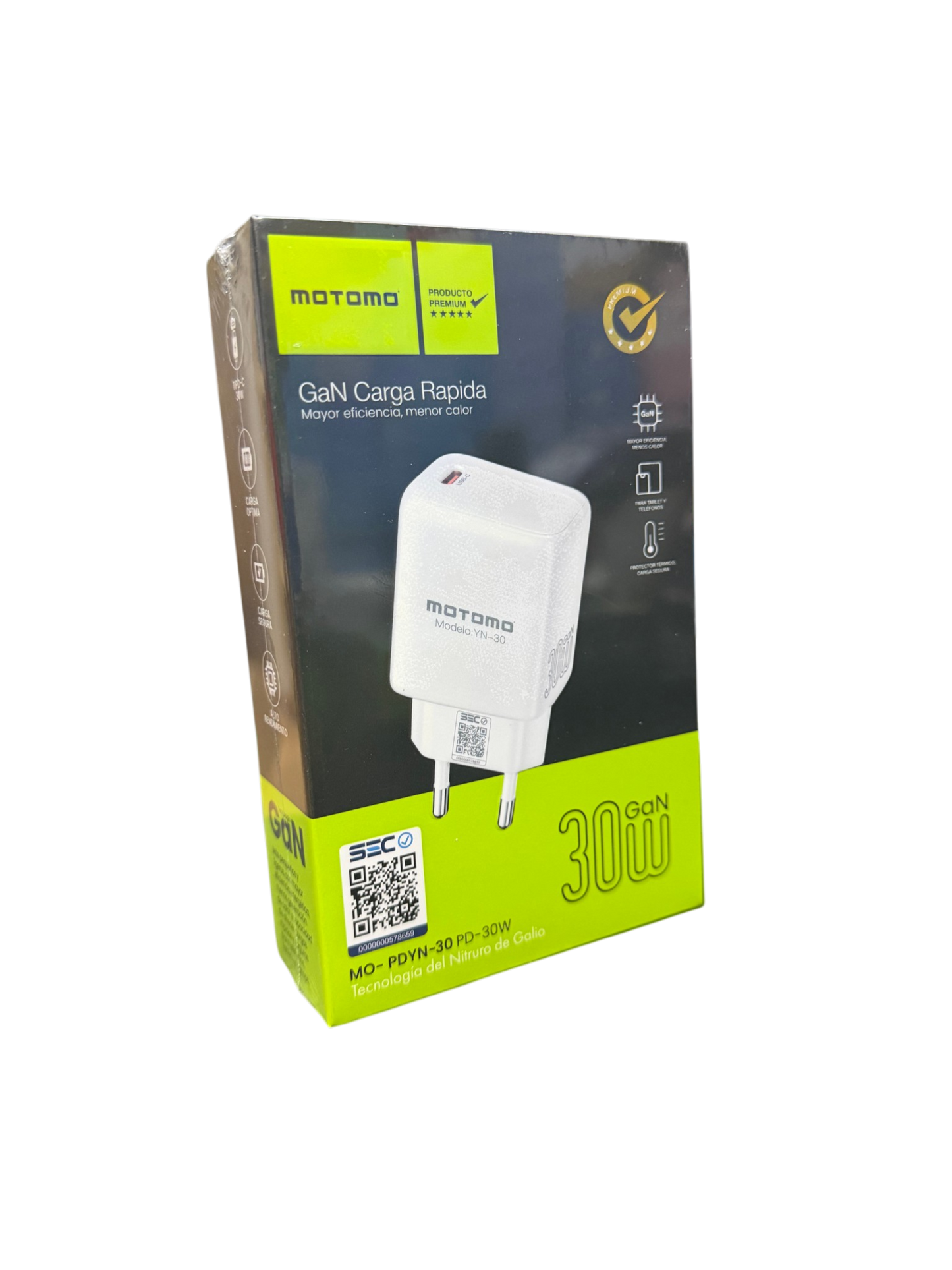 Cargador Rápido Motomo Yn-30 Gan Tipo C 30w Blanco – imagen 2
